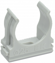 CF25 Держатель с защёлкой для труб d25 (серый) ИЭК. Вид 1