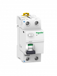 iID 2Р 25A 30mA AC Блок утечки тока 2-полюсный, 25A, 30mA, тип АC (УЗО) Schneider Electric. Вид 1