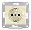 Розетка 2Р+Е,без шторок (бежевый) Sedna Schneider Electric. Вид 1.