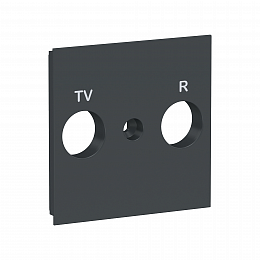 Лицевая панель TV/FM розетки (антрацит) Unica New Schneider Electric. Вид 1