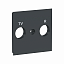 Лицевая панель TV/FM розетки (антрацит) Unica New Schneider Electric. Вид 1.