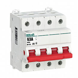 ВН-105 Рубильник 4-полюсный модульный 63А DEKraft. Вид 1