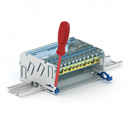 SNK-2-2-15 Кросс-модуль на DIN-рейку 2х15 групп, 125А Tekfor. Вид 1