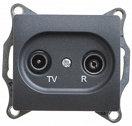 Розетка TV-R оконечная 1db, механизм (антрацит) Glossa Schneider Electric. Вид 1