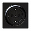 Розетка с заземлением, со шторками (черный) S-Color Gira. Вид 1.