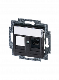 5014H-A51017 63W Розетка компьютерная RJ45 кат.5e+заглуш., Levit, антрацит ABB. Вид 1