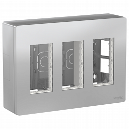 Блок открытой установки 3х2 (алюминий) Unica System+ Schneider Electric. Вид 1