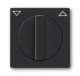 1740-81 Плата центральная с поворотной ручкой, с маркировкой, для механизма выключателя жалюзи 2712/2713 U и 2722/2723 U, серия solo/future, цвет ант. Вид 1