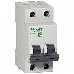 Автоматический выключатель 2-полюсный, 20А, 6kА (хар-ка C) EASY 9 Schneider Electric. Вид 1