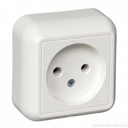 Розетка, О/У 2К 250В, 10А (белый) Прима Systeme Electric. Вид 1