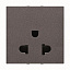 N2238 BL Механизм розетки EU/US (смешанного) стандарта с заземлением (2P+E), 2M, 13А / 127В, серия Zenit, цвет альпийский белый ABB. Вид 1.