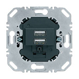 Розетка 2xUSB, 230 V, 3.0A, механизм (антрацит) Berker