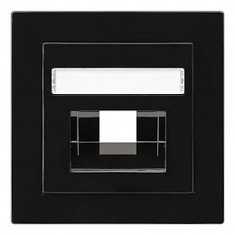 Накладка 50*50 мм для розеток UAE/IAE с полем для надписи (черный) S-Color Gira. Вид 1