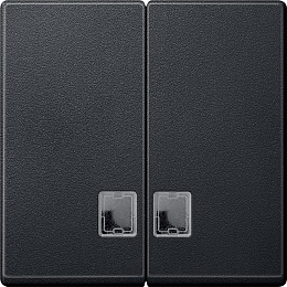 Клавиша двойная с окошком для световой индикации, sm (антрацит) Merten Schneider Electric. Вид 1