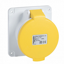 Розетка панельная бстр 16а 3P-E 100-130 IP44 Schneider Electric. Вид 1