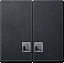 Клавиша двойная с окошком для световой индикации, sm (антрацит) Merten Schneider Electric. Вид 1.