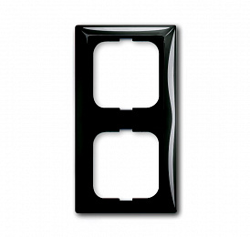 2512-95-507 Рамка 2-постовая с декоративной накладкой (шато/чёрный) Basic 55 ABB. Вид 1