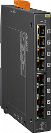 Индустриальный коммутатор: 8х10/100 Base-T Ethernet, расширенный диапазон температур, IP20 ICP DAS. Вид 1
