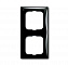 2512-95-507 Рамка 2-постовая с декоративной накладкой (шато/чёрный) Basic 55 ABB. Вид 1.
