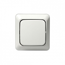 1067A4 Переключатель 1-клавишный кросс, 16А/250 В (схема 7), серия Jussi, белый, поверхностный монтаж ABB. Вид 1