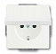 20 EUKB-884 Розетка SCHUKO 16А 250В с защитными шторками, с крышкой, серия future, цвет белый бархат ABB. Вид 1.