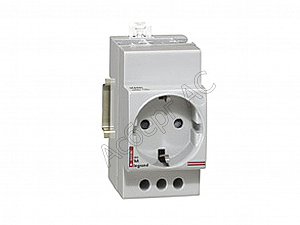 Розетка на DIN рейку 2P+E 10/16A-250V нем.стд.2.5M  Legrand. Вид 1