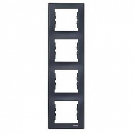 Рамка 4-постовая вертикальная (графит) Sedna Schneider Electric. Вид 1