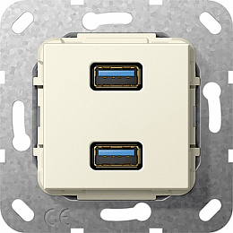 Инвертирующий адаптер USB (бежевый) System 55 Gira. Вид 1