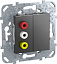 Розетка 3 RCA (графит) Unica Top Schneider Electric. Вид 1.