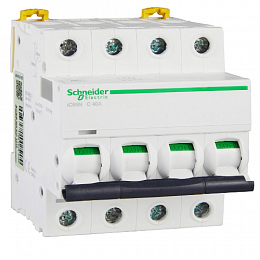 iC65N 4P 40А Автоматический выключатель 4-полюсный, 40А, 6кА (хар-ка C) Schneider Electric. Вид 1