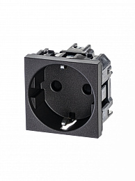 N2288 AN Розетка с заземлением, со шторками, винтовые клеммы, 16А, 250В (антрацит) Zenit ABB. Вид 1