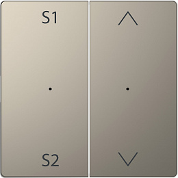 Клавиша 2-ная с s1/s2, вх/вз (никель) Merten D-Life Schneider Electric. Вид 1
