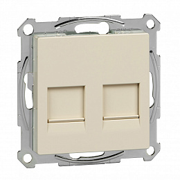 Розетка компьютерная RJ11+RJ45 cat.5e utp (бежевый) Merten M-Trend Schneider Electric. Вид 1