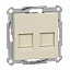 Розетка компьютерная RJ11+RJ45 cat.5e utp (бежевый) Merten M-Trend Schneider Electric. Вид 1.
