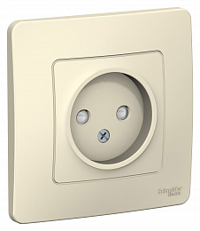 Розетка без заземления со шторками, С/У, 16А, 250В (молочный) Blanca Systeme Electric. Вид 1
