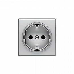 8588 PL Накладка для розетки SCHUKO,серия SKY, серебристый алюминий ABB. Вид 1