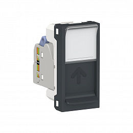 Розетка компьютерная, RJ45,одиночная, кат. 6 STP,1 модуль (антрацит) Unica Modular  Schneider Electric. Вид 1