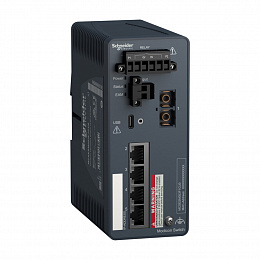Коммутатор управляемый modicon, 4TX/1FX-mm Schneider Electric. Вид 1