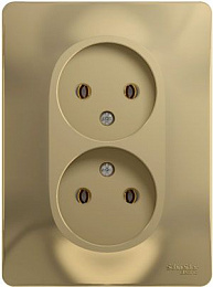 Розетка двойная без заземления,16А, в сборе (титан) Glossa Systeme Electric. Вид 1