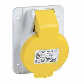 Розетка панельная, угловая винт 32a 3pe 100-130 IP44 Schneider Electric. Вид 1