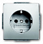 20 EUC-866-500 Розетка SCHUKO 16А 250В, серия pur/сталь ABB. Вид 1.