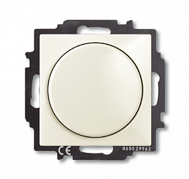 2251 UCGL-92-507 Светорегулятор Busch-Dimmer (диммер) поворотно-нажимной с центральной платой 60-400Вт (слоновая кость) Basic 55 ABB. Вид 1