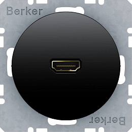 Розетка HDMI 90° (черный) R.1/R.3 Berker. Вид 1