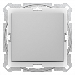 Выключатель 1-клавишный, 1-полюсный, скрытой установки 10А (алюминий) Sedna Schneider Electric. Вид 1