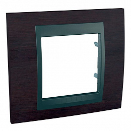 Рамка 1-постовая (дерево, венге\графит) Unica Top Schneider Electric. Вид 1