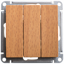 Выключатель 3-клавишный, 10АХ, механизм, (бук) Wessen 59 Schneider Electric. Вид 1