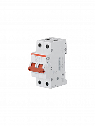 SD202/16 Рубильник 2-полюсный модульный 16А (красный рычаг) ABB. Вид 1