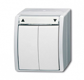 2621/4 W-54 Выключатель жалюзи, без фиксации, для открытого монтажа, IP44, серия ocean альпийский белый ABB. Вид 1