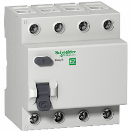 Блок утечки тока 4-полюсный, 40A, 30mA, тип АC (УЗО) EASY 9 Schneider Electric. Вид 1