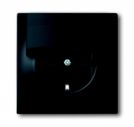 20 EUK-775 Розетка SCHUKO 16А 250В с крышкой (чёрный бархат) impuls ABB. Вид 1